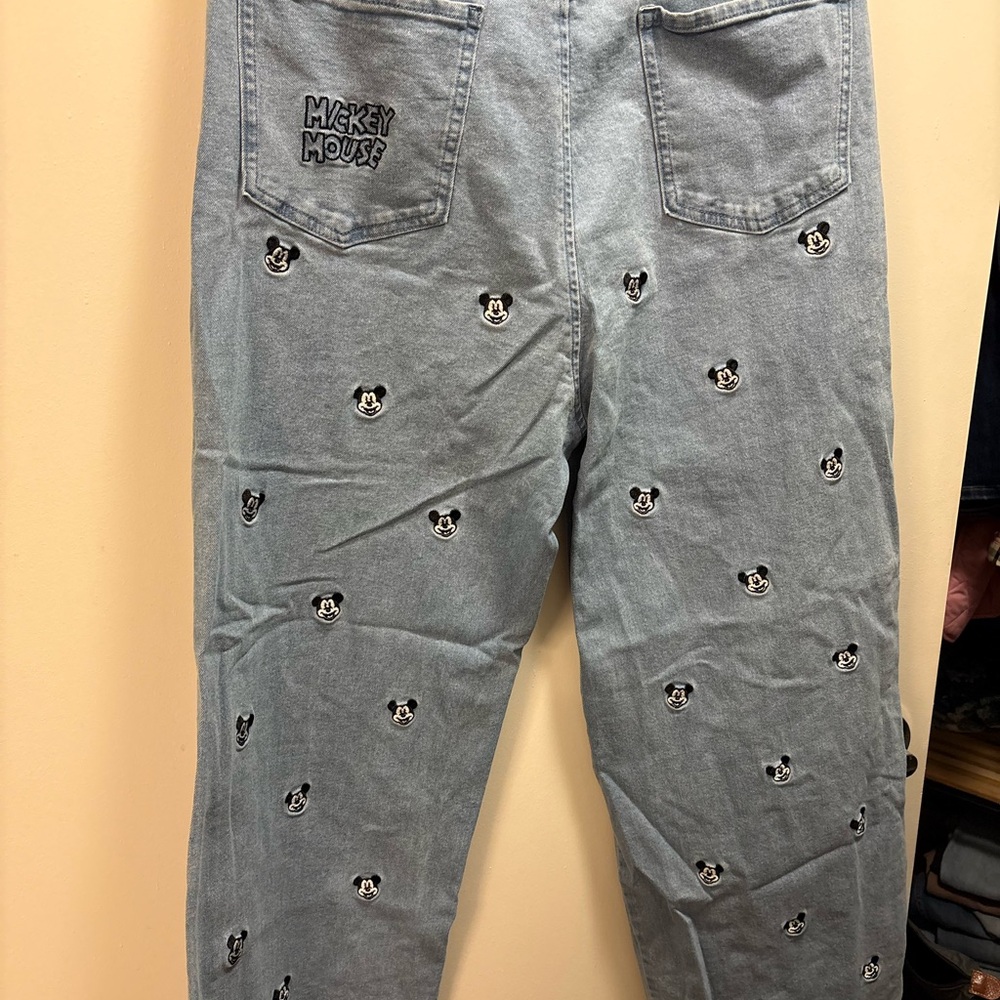 Disney Mickey Mouse Embroidered Jeans Size 36 Straight Leg Denim